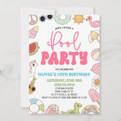 Invitation Fête de piscine d'été des années 70 (Devant)