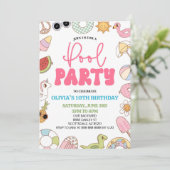 Invitation Fête de piscine d'été des années 70 (Debout devant)