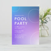 Invitation Fête de piscine d'été moderne simple pour adultes (Debout devant)