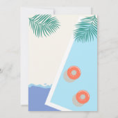 Invitation Fête de piscine d'été moderne Sweet 16 Anniversair (Dos)