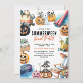 Invitation Fête de piscine Halloween Summerween (Devant)
