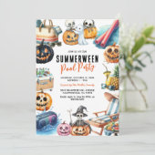 Invitation Fête de piscine Halloween Summerween (Debout devant)