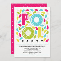 Fête de piscine lumineuse et colorée Anniversaire 