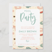 Invitation Fête de piscine moderne n'importe quel âge Anniver (Devant)