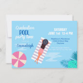 Invitation Fête de piscine moderne photo remise de diplôme (Devant)