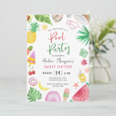 Invitation Fête de piscine moderne Summer Sweet 16 Anniversai (Debout devant)