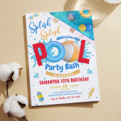 Invitation Fête de piscine modifiable Bassin Fête d'anniversa