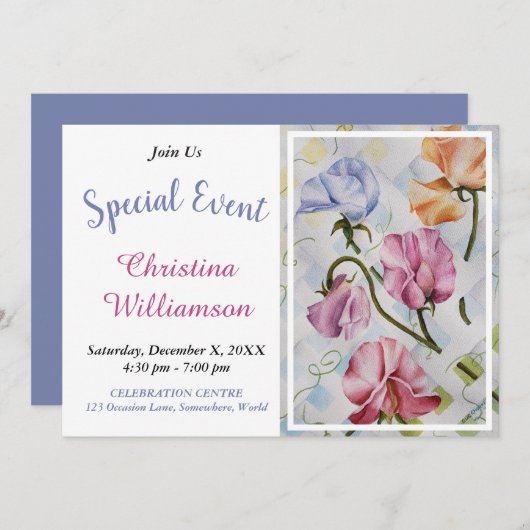 INVITATION FÊTE DE PISCINE OU DE JARDIN (Devant / Derrière)