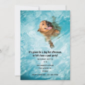 Invitation Fête de piscine pour chien qui nage (Devant)