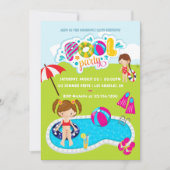 Invitation Fête de piscine pour enfants (Devant)