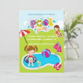Invitation Fête de piscine pour enfants (Debout devant)