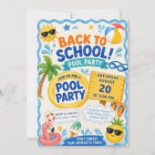 Invitation Fête de piscine pour la rentrée (Devant)