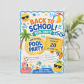 Invitation Fête de piscine pour la rentrée (Debout devant)