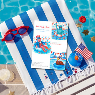Invitation Fête de piscine pour le 250e anniversaire Rouge,