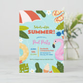 Invitation Fête de piscine pour le lancement de l'été (Debout devant)