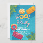 Invitation Fête de piscine tropicale moderne n'importe quelle (Devant)