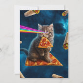 Invitation Fête de pizza de chat laser (Dos)