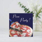 Invitation FÊTE DE PIZZA, Dîner ITALIEN CUISINE, brunch, bleu (Debout devant)
