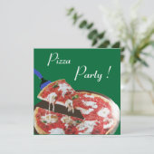 Invitation FÊTE DE PIZZA, Dîner ITALIEN CUISINE, brunch, vert (Debout devant)