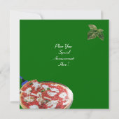 Invitation FÊTE DE PIZZA, Dîner ITALIEN CUISINE, brunch, vert (Dos)