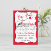 Invitation Fête de pizza italienne à la main (Debout devant)