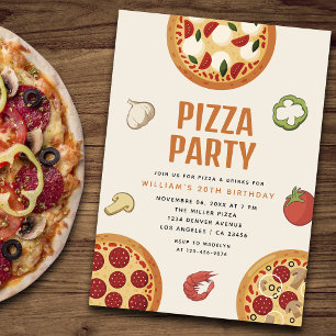 Invitation Fête de pizza moderne et italienne pour toutes occ