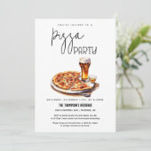 Invitation Fête de pizza pour toutes occasions Soirée pizza p (Debout devant)