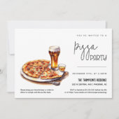 Invitation Fête de Pizza Toute Occasion Fête de Pizza Soirée  (Devant)