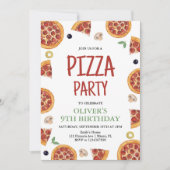 Invitation Fête de Pizza, Tranches de Fun Fête de Pizza Anniv (Devant)