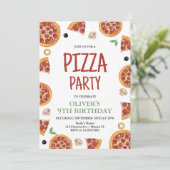 Invitation Fête de Pizza, Tranches de Fun Fête de Pizza d'ann (Debout devant)