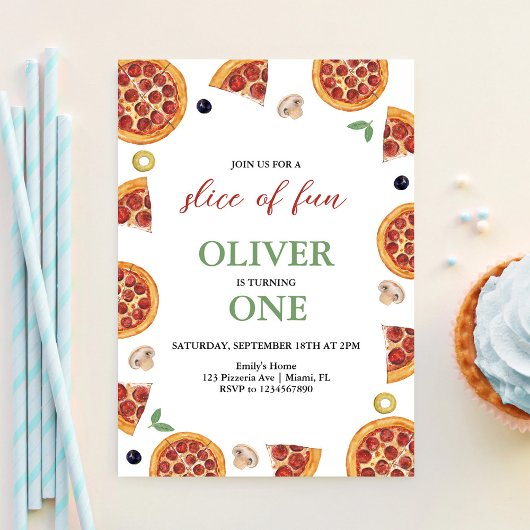 Invitation Fête de Pizza, Tranches de Fun UNE Fête de Pizza d
