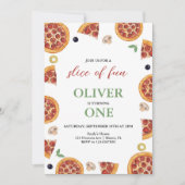 Invitation Fête de Pizza, Tranches de Fun UNE Fête de Pizza d (Devant)