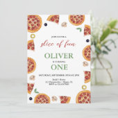 Invitation Fête de Pizza, Tranches de Fun UNE Fête de Pizza d (Debout devant)