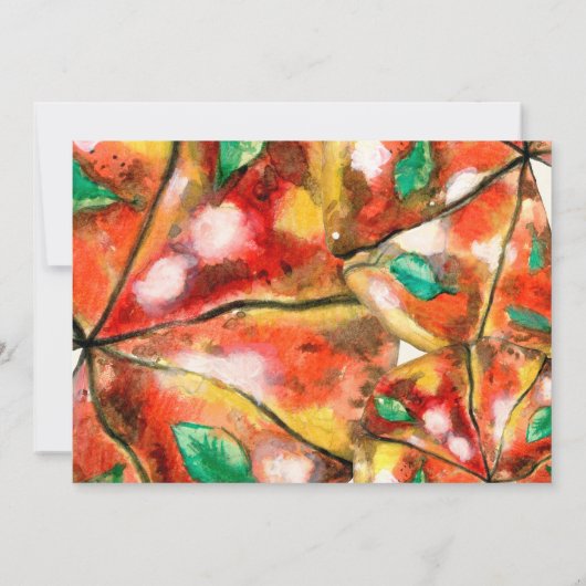 Invitation Fête de pizza Watercolor (Dos)