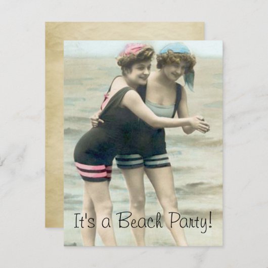 Invitation Fête de plage (Devant / Derrière)