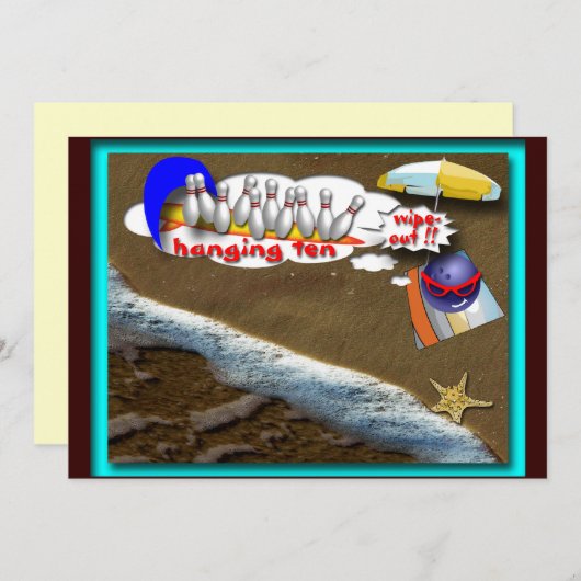 Invitation Fête de plage (Devant / Derrière)