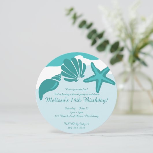 Invitation Fête de plage (Debout devant)