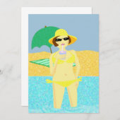 Invitation Fête de plage (Devant / Derrière)