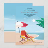 Invitation Fête de plage (Devant / Derrière)