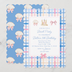 Invitation Fête de plage à l'aquarelle BCBG