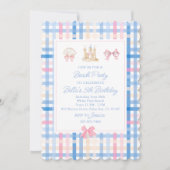 Invitation Fête de plage à l'aquarelle preppy (Devant)