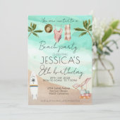 Invitation Fête de plage Anniversaire premier anniversaire fi (Debout devant)