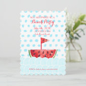 Invitation Fête de plage au bateau en pastèque (Debout devant)