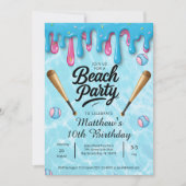 Invitation Fête de plage Baseball Drip Enfants / Adolescents (Devant)