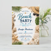 Invitation Fête de plage célébration (Debout devant)