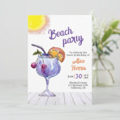 Invitation Fête de plage cocktail sweet 16 (Debout devant)
