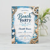 Invitation Fête de plage côtière 30e anniversaire (Debout devant)