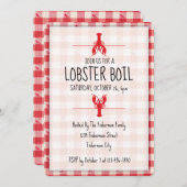 Invitation Fête de plage d'automne rouge et blanc Bouillabais (Devant / Derrière)