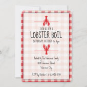 Invitation Fête de plage d'automne rouge et blanc Bouillie de (Devant)