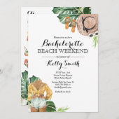 Invitation Fête de plage de Bachelorette (Devant / Derrière)